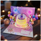 🎉 3D музикална картичка за рожден ден с подсветка и мелодия 🎵🎂