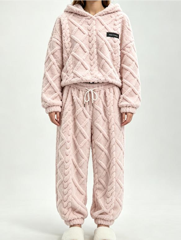 💥 HALVA PRISET — REA! 🍂 3D-präglat geometriskt mjukt loungewear-set – värmande 3D-lock, molnliknande passform ☁️ Varmt och lyxigt för hemmet, fritiden och dejter 🏠 Håll dig mysig hela vintern 🔥-12