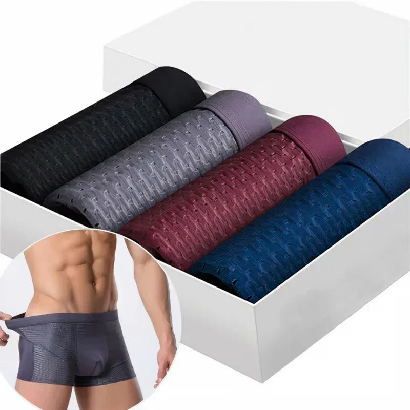 Ice Silk Mesh Antibakteriella boxerkalsonger som andas-20