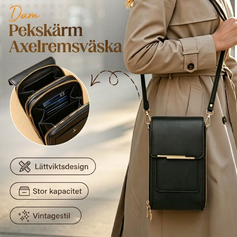 🔥Pekskärmsförsedd stöldskyddad säkerhetsväska – använd mobilen utan att öppna, RFID‑skydd & diskret design – perfekt för resor, pendling och vardagen 📱🛡️