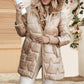 💖Зимно пухено палто със средна дължина и качулка за жени