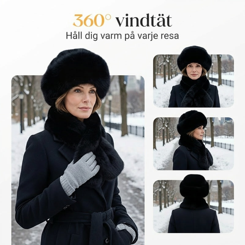 🔥 VINTERREA 50% RABATT! ❄️ Fluffig Pälskeps – Varm Vinterkeps + Gratis Matchande Halsduk (Endast 7 Kvar) ⏰-4