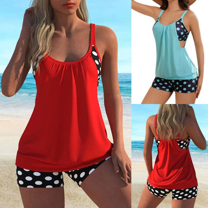 👙Дамски бански костюм от две части на точки✨