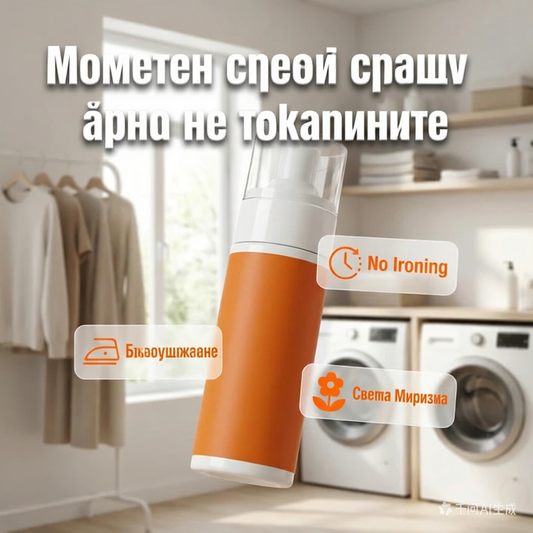 🔥 Спрей за незабавно изглаждане на гънки по тъканите