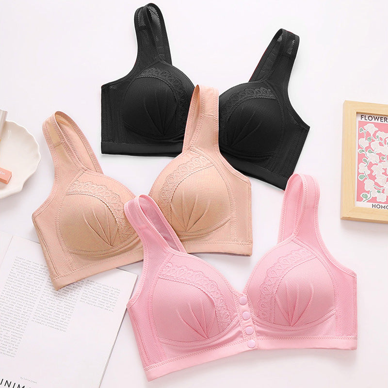 💥👙SISTA DAGEN REA - KÖP 1 FÅ 1 GRATIS!!💘CloudComfort Frontknäppt Bomullsbh – Andningsbar • Bygelös • Stöd Hela Dagen • Icke Vadderad & Hudvänlig🌿-13