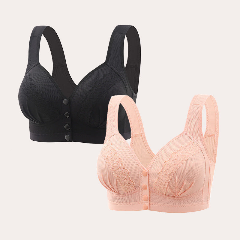💥👙SISTA DAGEN REA - KÖP 1 FÅ 1 GRATIS!!💘CloudComfort Frontknäppt Bomullsbh – Andningsbar • Bygelös • Stöd Hela Dagen • Icke Vadderad & Hudvänlig🌿-20