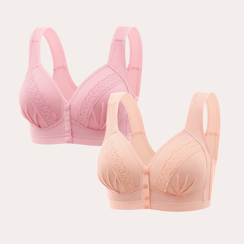 💥👙SISTA DAGEN REA - KÖP 1 FÅ 1 GRATIS!!💘CloudComfort Frontknäppt Bomullsbh – Andningsbar • Bygelös • Stöd Hela Dagen • Icke Vadderad & Hudvänlig🌿-19