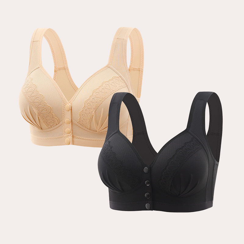 💥👙SISTA DAGEN REA - KÖP 1 FÅ 1 GRATIS!!💘CloudComfort Frontknäppt Bomullsbh – Andningsbar • Bygelös • Stöd Hela Dagen • Icke Vadderad & Hudvänlig🌿-16