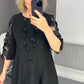 👗【S-3XL】Плюс размер полка точка блуза рокля