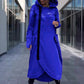 Fashion Deep Pocket Irregular Hem Deep Pocket Hooded Dress