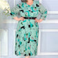 【S-4XL】🌺Дамска плисирана флоу рокля с колан