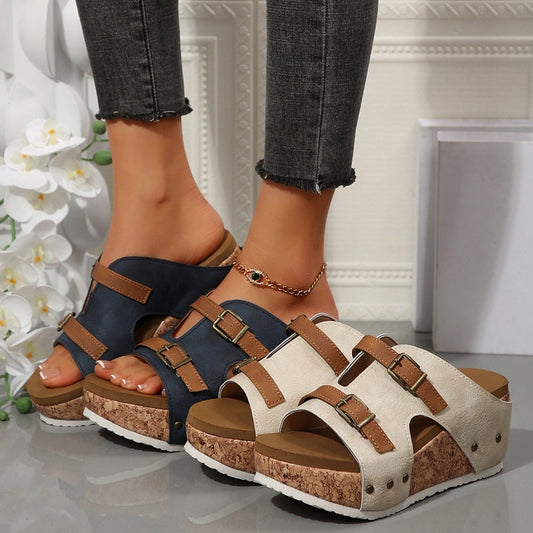 👡Модните сандали на жените с рязане на платформа