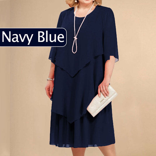 Плюс размер наслоени Midi рокля