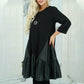 【S-4XL】👗Дамска рокля с кръгло деколте и плисиран подгъв