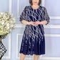 【S-4XL】👗Елегантна рокля с маншети с перлен принт