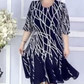 【S-4XL】👗Елегантна рокля с маншети с перлен принт
