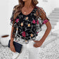 🌸 Дамски печатан мрежест пачуърк топ 👚✨