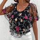 🌸 Дамски печатан мрежест пачуърк топ 👚✨