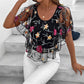 🌸 Дамски печатан мрежест пачуърк топ 👚✨