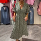 🔥[S-4XL]🎀👗 Дамска рокля с V-образно деколте
