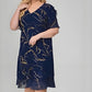 💖Дамска рокля от шифон с къс ръкав Cascading printed printed chiffon