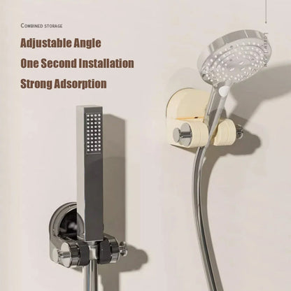 🚿 Uniwersalny uchwyt na słuchawkę prysznicową z przyssawką