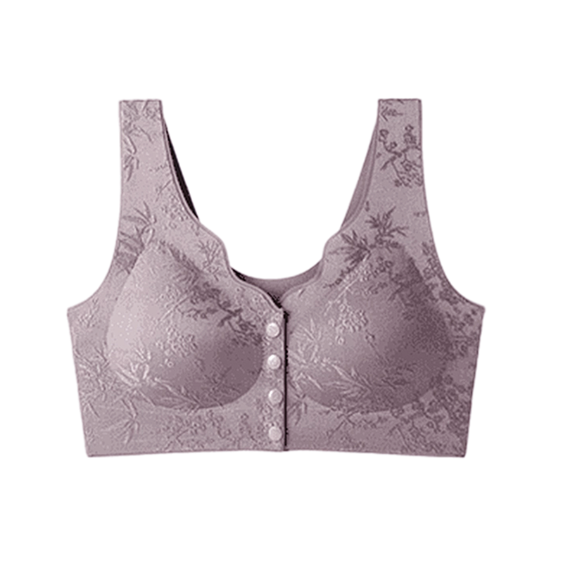🌹 SISTA DAGEN - KÖP 2 FÅ 1 GRATIS! ✨ Bekväm Sömlös BH utan Bygel med Framfäste - Mjuk Stödjande Passform för Vardag och Specialtillfällen 🌸💫-12