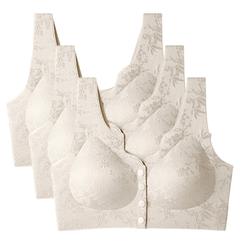 🌹 SISTA DAGEN - KÖP 2 FÅ 1 GRATIS! ✨ Bekväm Sömlös BH utan Bygel med Framfäste - Mjuk Stödjande Passform för Vardag och Specialtillfällen 🌸💫-14