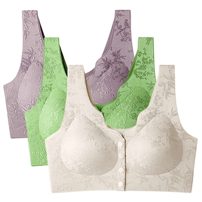 🌹 SISTA DAGEN - KÖP 2 FÅ 1 GRATIS! ✨ Bekväm Sömlös BH utan Bygel med Framfäste - Mjuk Stödjande Passform för Vardag och Specialtillfällen 🌸💫-18