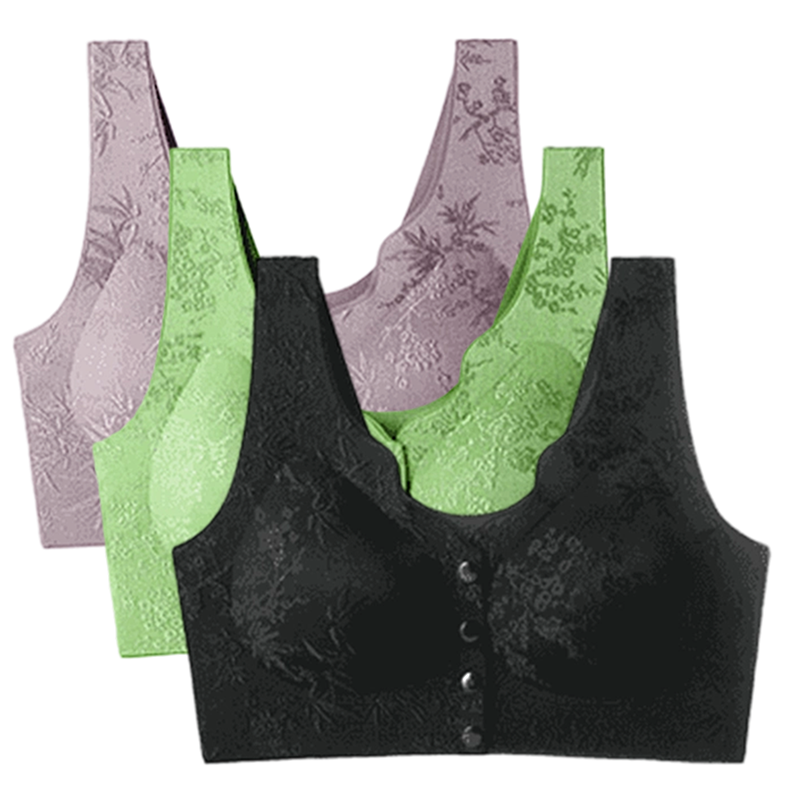 🌹 SISTA DAGEN - KÖP 2 FÅ 1 GRATIS! ✨ Bekväm Sömlös BH utan Bygel med Framfäste - Mjuk Stödjande Passform för Vardag och Specialtillfällen 🌸💫-19