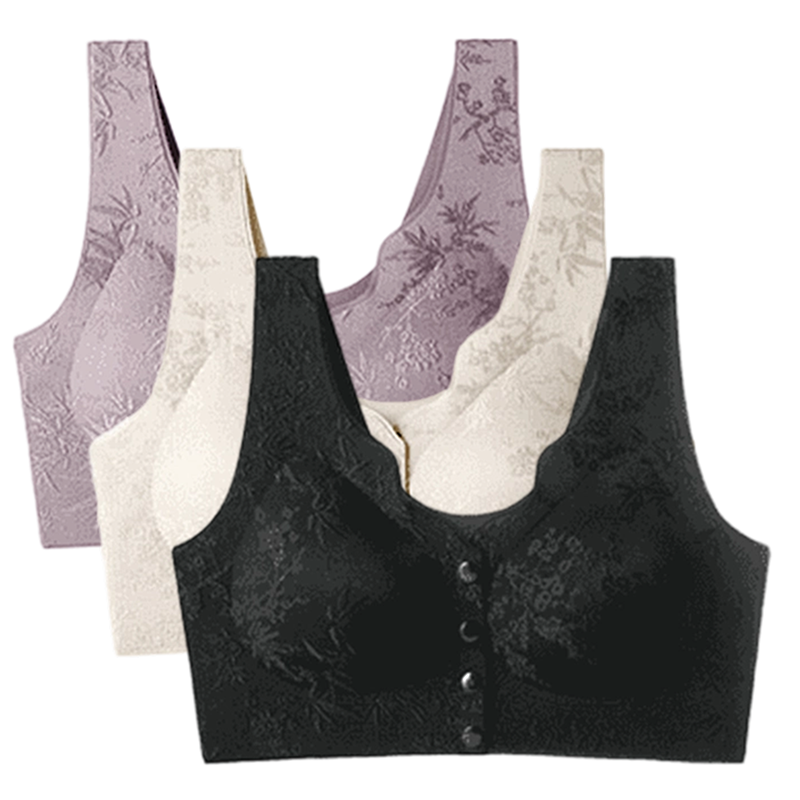 🌹 SISTA DAGEN - KÖP 2 FÅ 1 GRATIS! ✨ Bekväm Sömlös BH utan Bygel med Framfäste - Mjuk Stödjande Passform för Vardag och Specialtillfällen 🌸💫-20