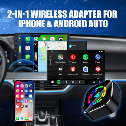 🔥🚗2 в 1 безжичен адаптер за iPhone и Android Auto устройства