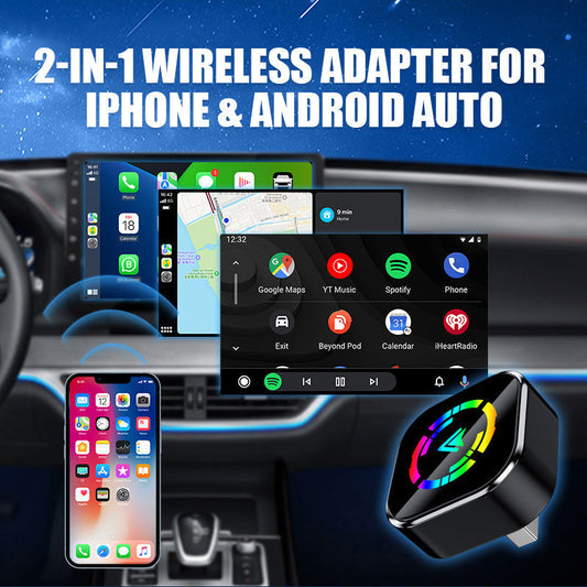 🔥🚗2 в 1 безжичен адаптер за iPhone и Android Auto устройства