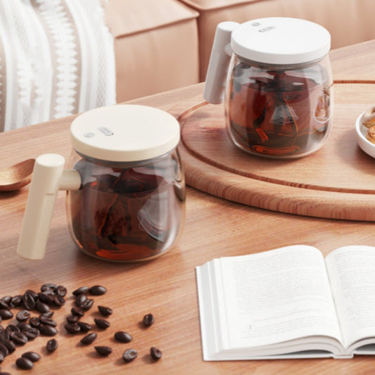 🔥☕Преносима чаша за кафе с електрическа бъркалка и дръжка