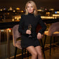 Women's Long Sleeve Sparkle A-Line Dress