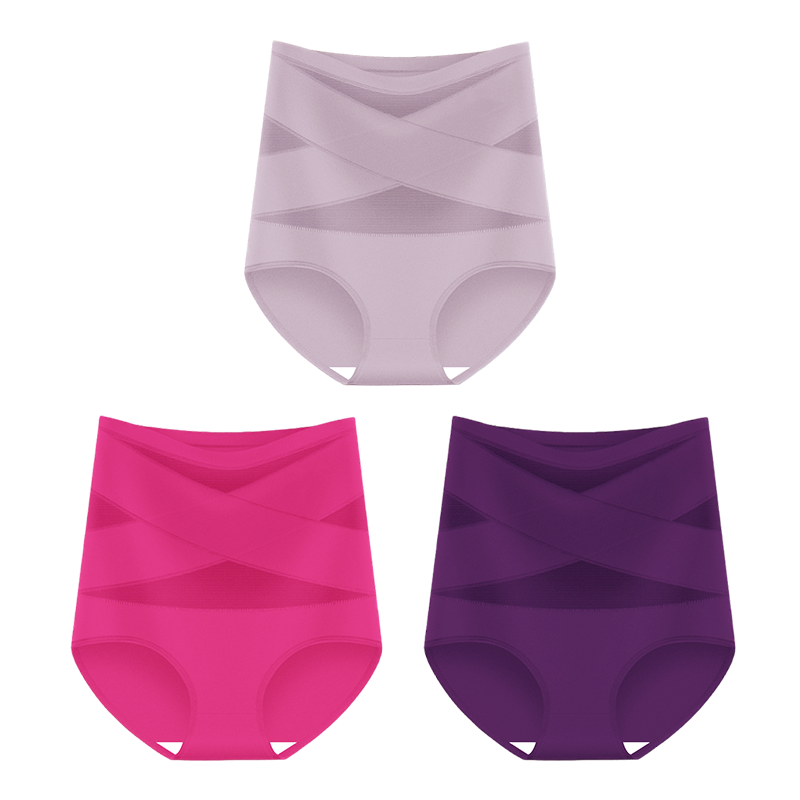 🌸 Högmidjade figurformande trosor med magkontroll (✨3-pack✨) – Plus size-17