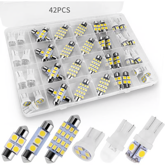 💡 42-комплект, изключително ярък LED комплект за вътрешно осветление на автомобила – Plug & Play обновяване за вашия автомобил✨
