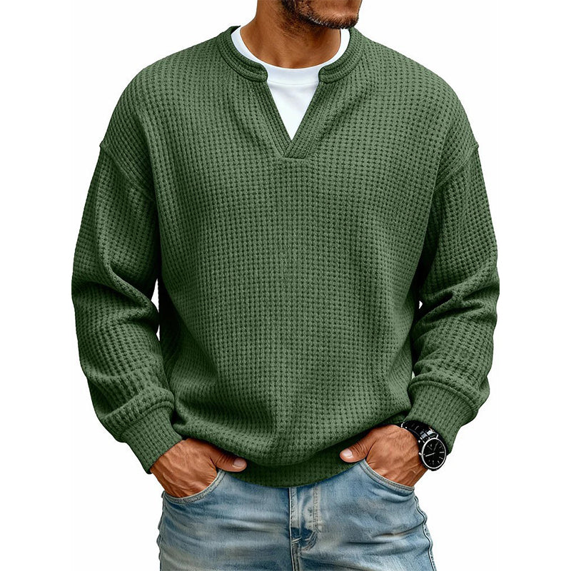 🎁Ett måste👕Strukturerad waffeltröja för män-18