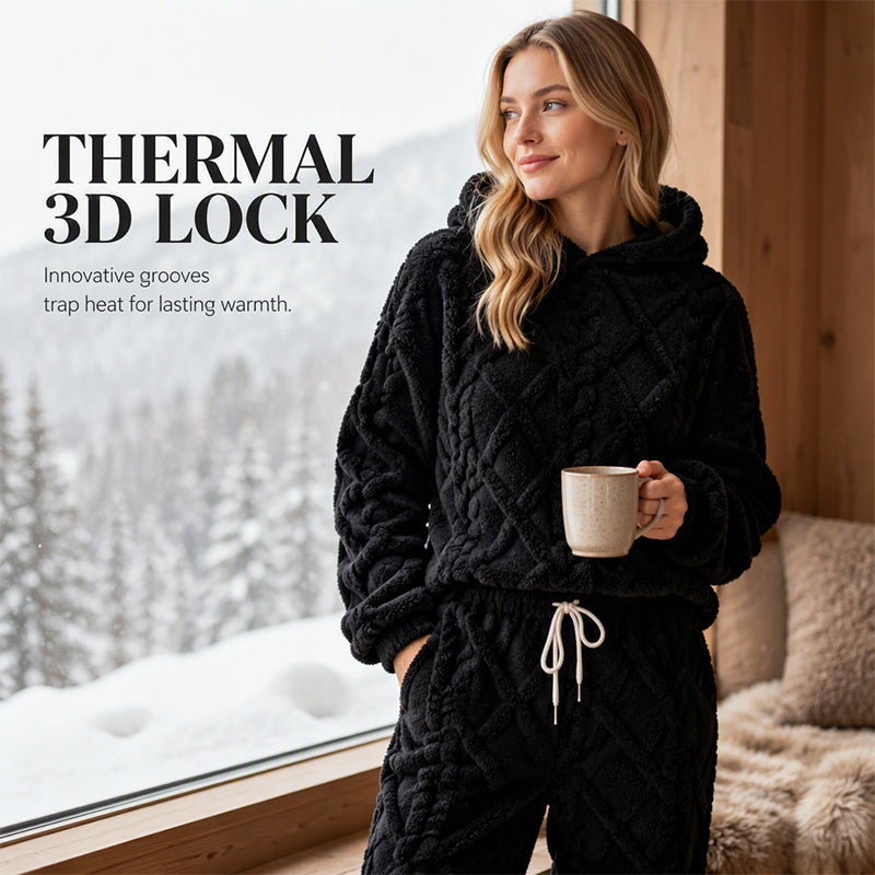 💥 HALVA PRISET — REA! 🍂 3D-präglat geometriskt mjukt loungewear-set – värmande 3D-lock, molnliknande passform ☁️ Varmt och lyxigt för hemmet, fritiden och dejter 🏠 Håll dig mysig hela vintern 🔥-1