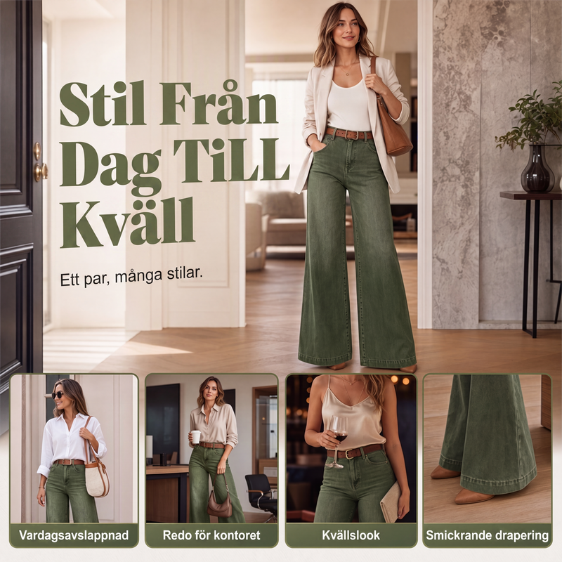 🔥50% rabatt! 👖 Vintage högmidjade bredbenta jeans – benförlängande, bekväm passform, enkel att styla dag som kväll. ✨-2