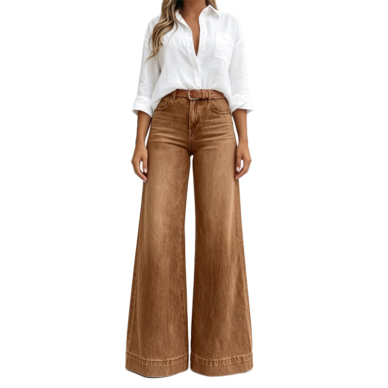 🔥50% rabatt! 👖 Vintage högmidjade bredbenta jeans – benförlängande, bekväm passform, enkel att styla dag som kväll. ✨-9