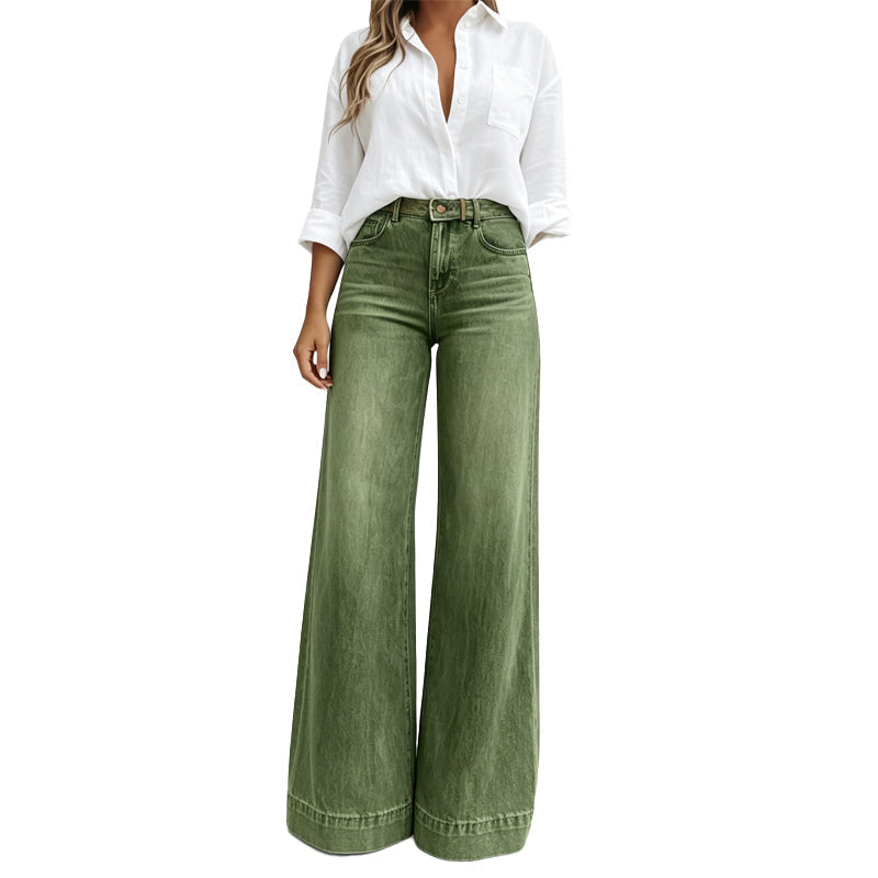 🔥50% rabatt! 👖 Vintage högmidjade bredbenta jeans – benförlängande, bekväm passform, enkel att styla dag som kväll. ✨-11
