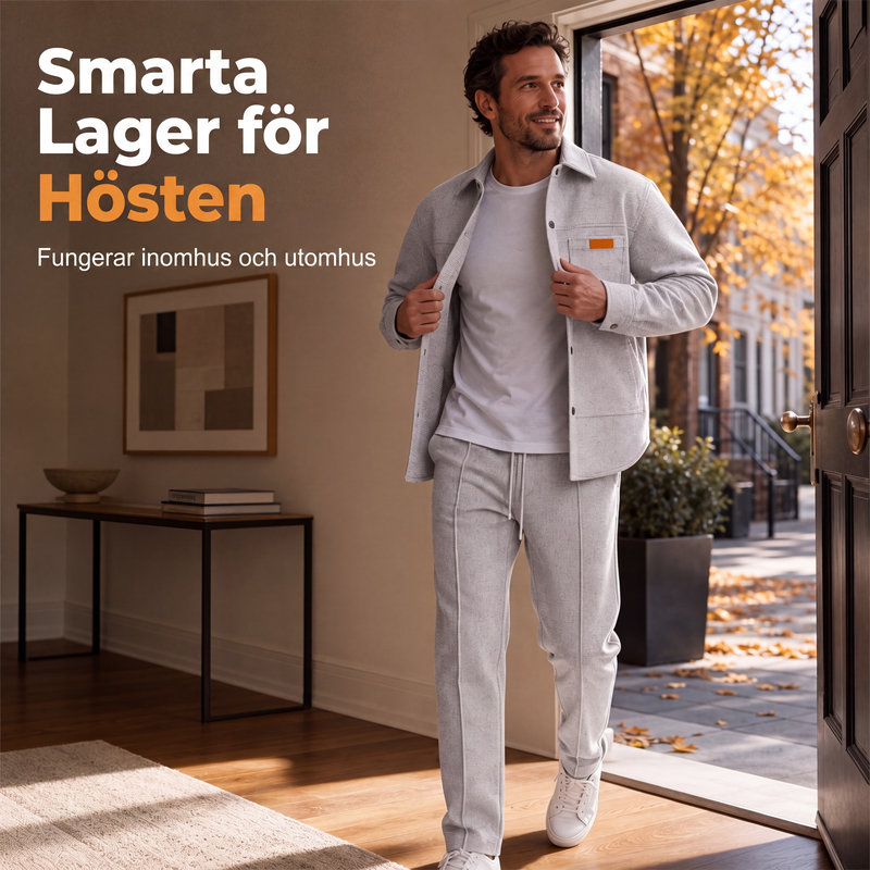 Nyhet✨ 🧥 Modern tvådelad set för män i premiumkvalitet – avslappnad stil för kontor och helg-6