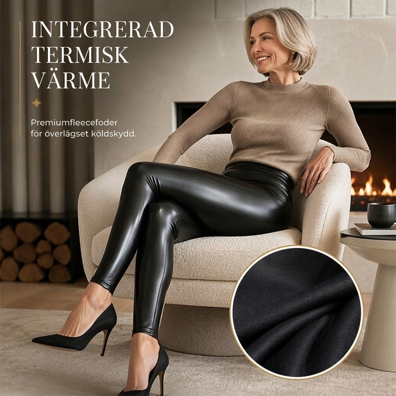 Tidlösa Leggings Dam – Elegant Läderlook med Smickrande Passform-2