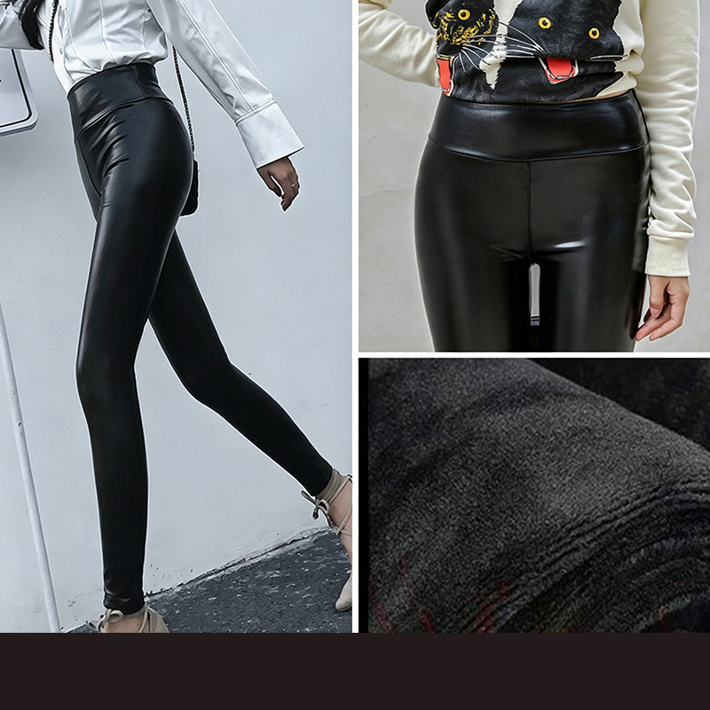 Tidlösa Leggings Dam – Elegant Läderlook med Smickrande Passform-11