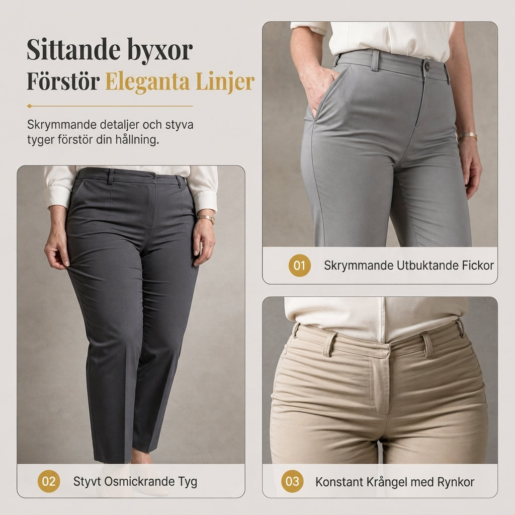 📢🎉50 % rabatt!!!🛍️✨Eleganta, högt skurna, vida satinbyxor med asymmetrisk midja-1