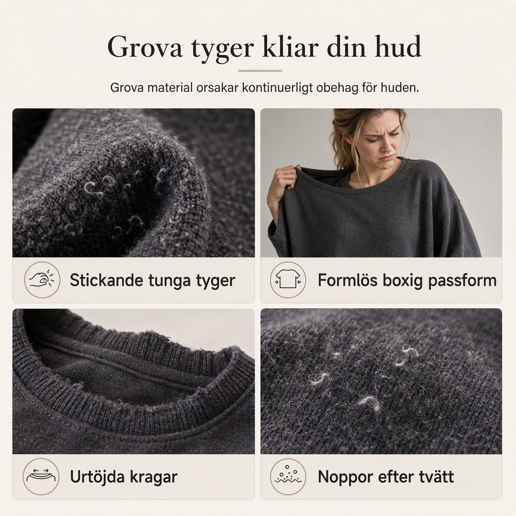 ✨Rundhalsad tröja med musselkantad fåll för kvinnor-1
