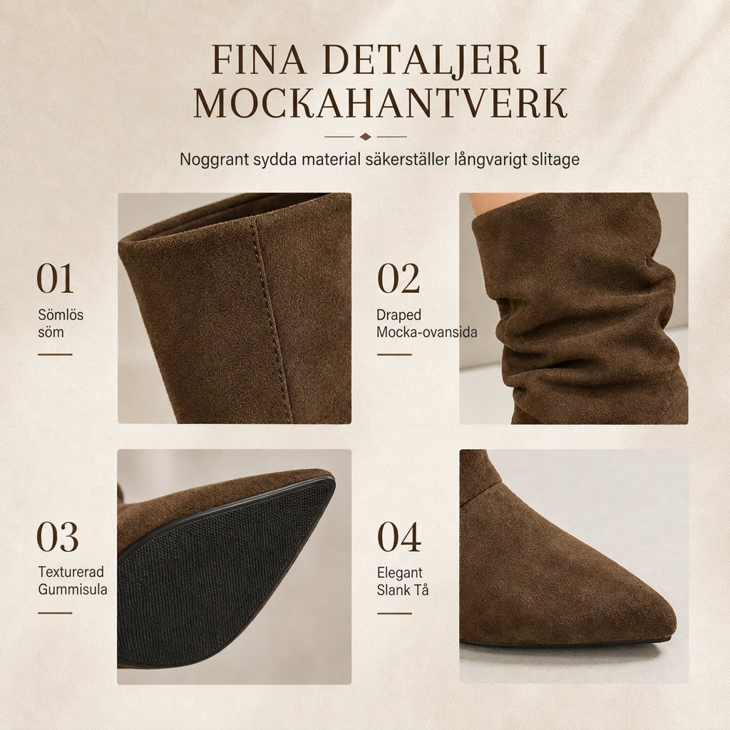 Kvinnliga stövlar med spetsig tå och stilettklack, ankelhög-4
