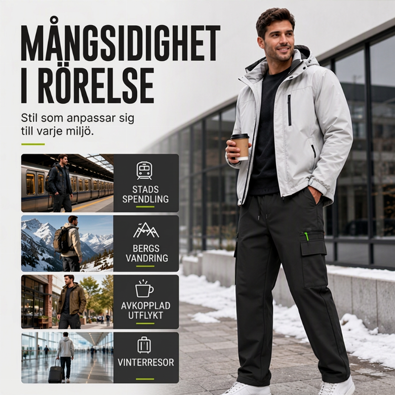 Vinterbyxor Herr – Vindtäta Termobyxor med Värmande Foder för Outdoor och Kalla Dagar-3