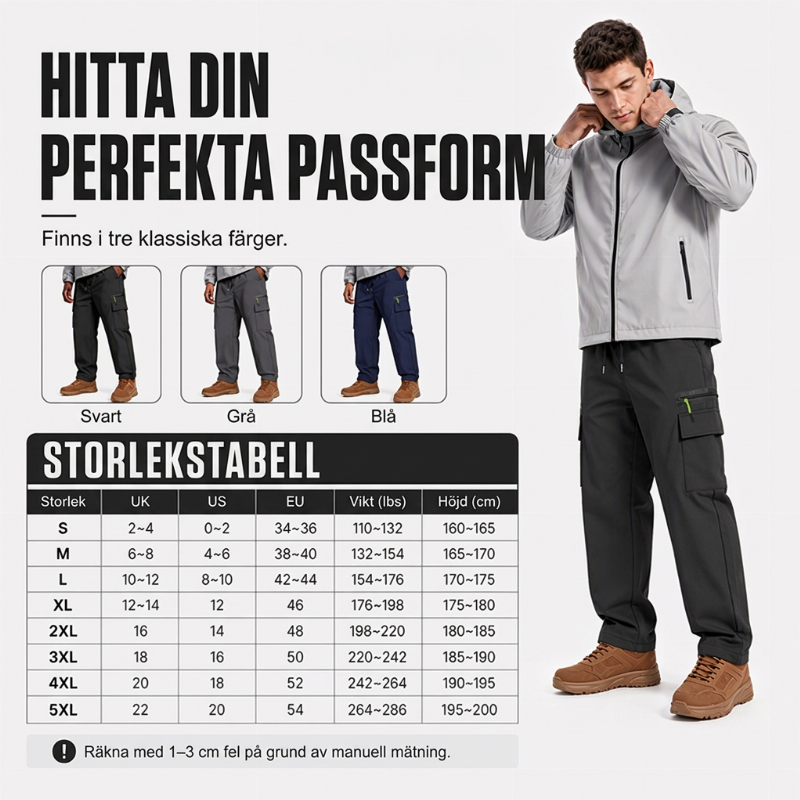 Vinterbyxor Herr – Vindtäta Termobyxor med Värmande Foder för Outdoor och Kalla Dagar-4